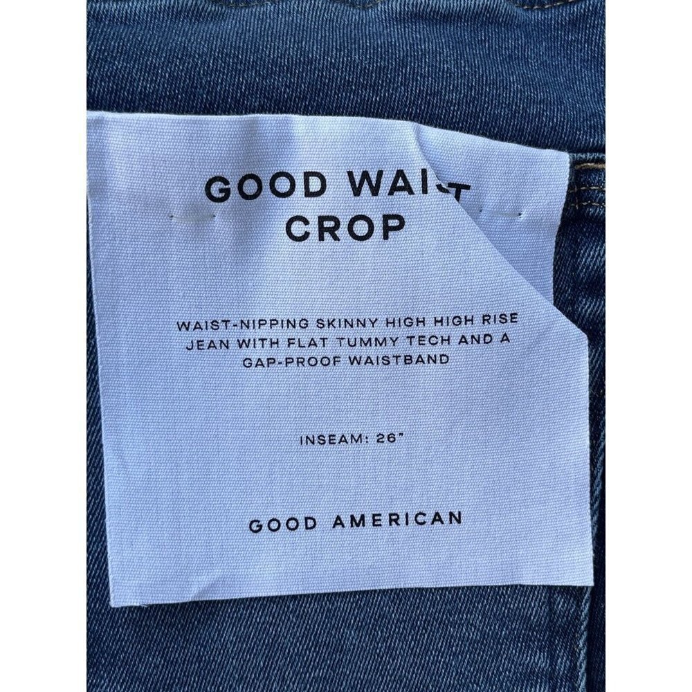 Good American Good Waist Ripped Crop Skinny Jeans in Blue855 - Picture 10 of 15